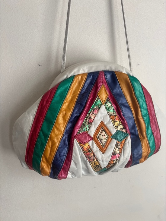 Handbags - Vintage | 1980’s Samir Colorblock Multicolor Patchwork Leather Handbag